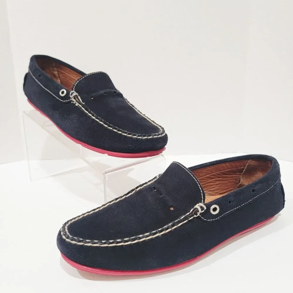 TB Phelps Verona Driving Loafers Mens Size 8.5 Black Suede Slip On Boat Shoes
